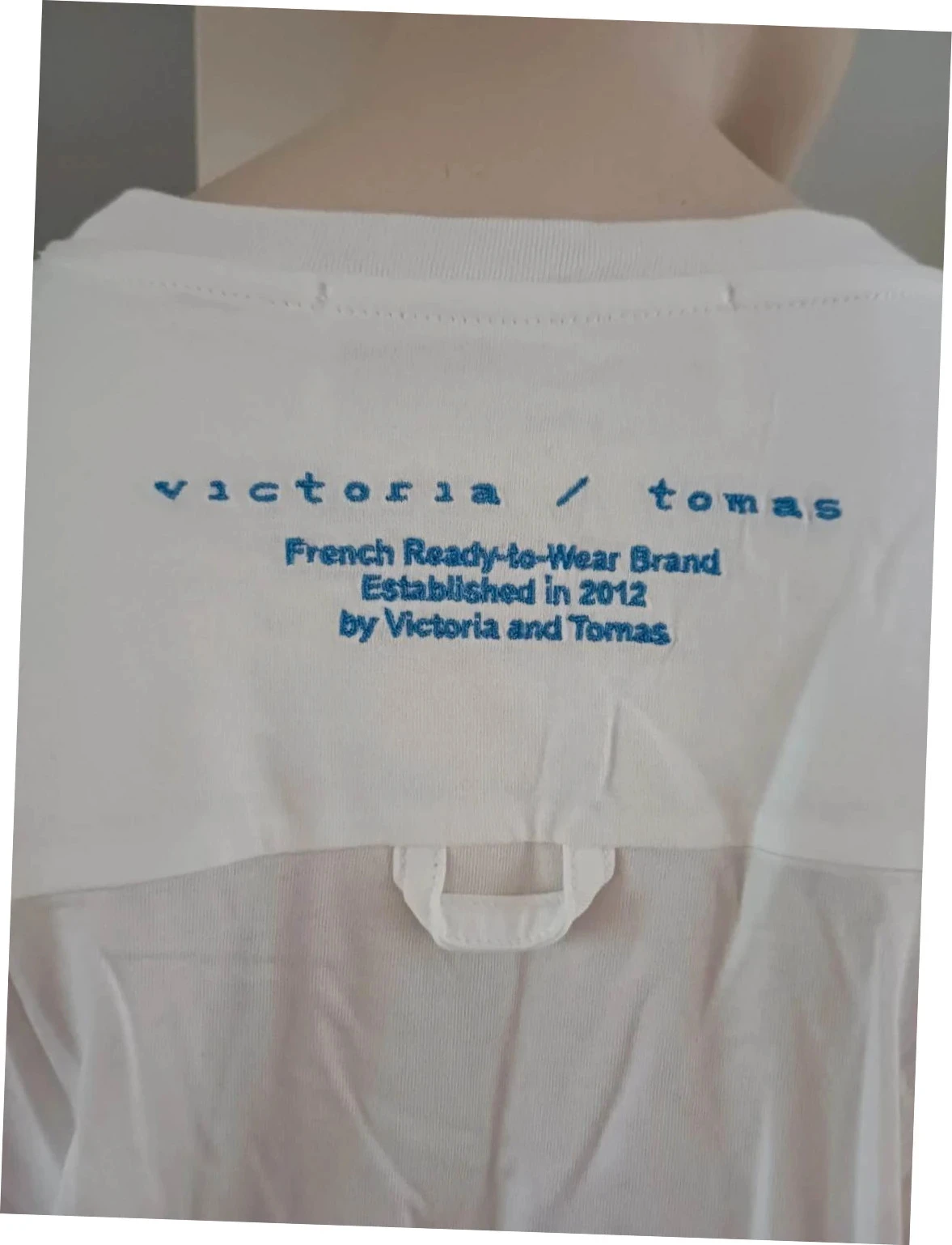 Camiseta oversized branca Victoria/Tomas de designer - Tamanho 38 (M) - Detalhes franzidos – photo 5